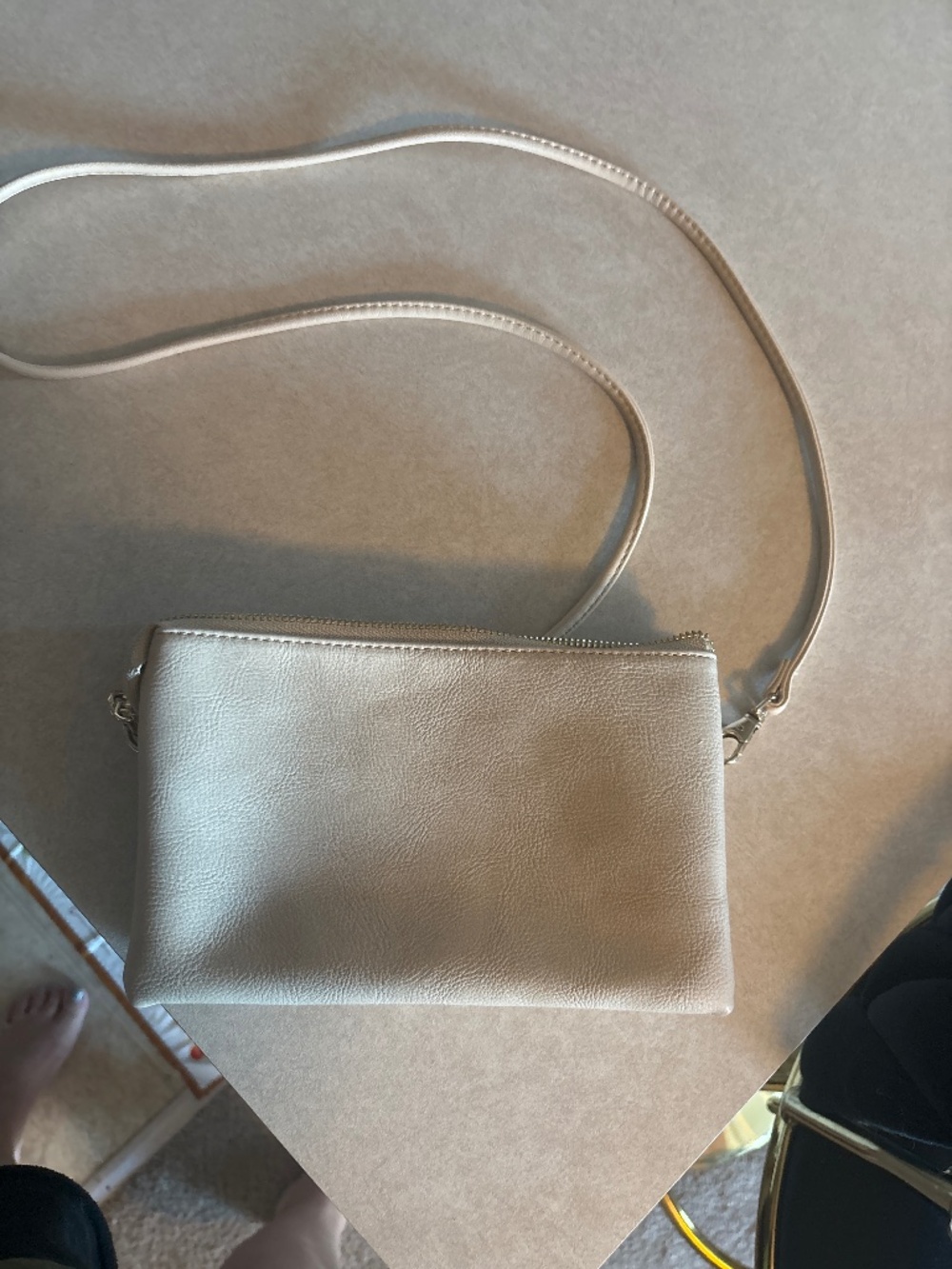 Beige crossbody/clutch